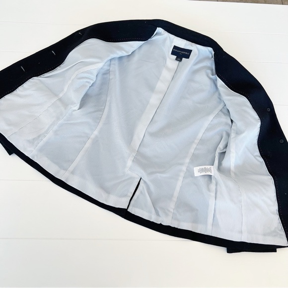 Banana Republic Black Crested Wool Blazer Jacket Womens 8 Preppy Academia - Picture 8 of 15